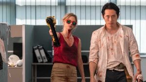 Steven-Yeun-and-Samara-Weaving-in-Mayhem